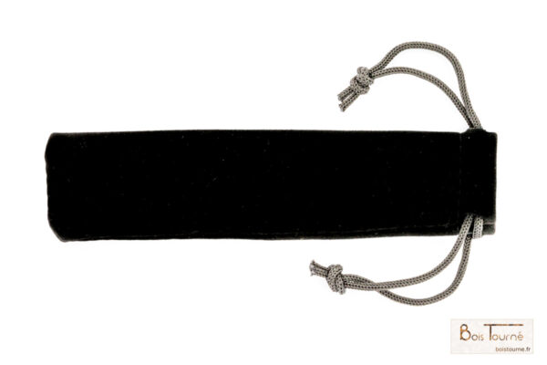 POCHETTE VELOUR NOIRE FERMÉE PAR LIEN COULISSANT
