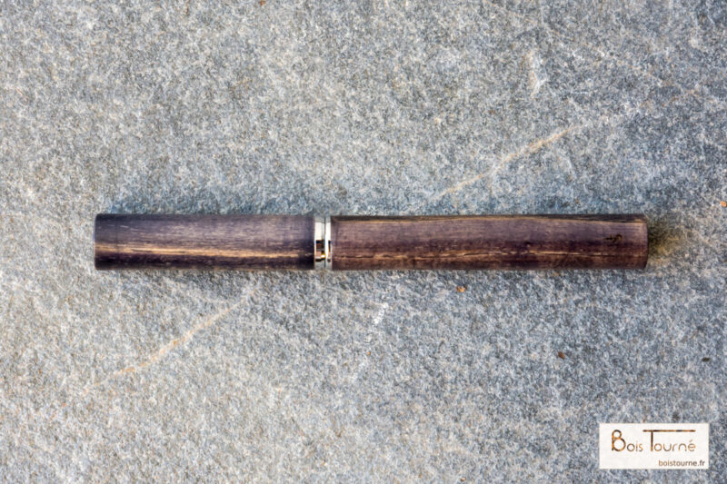 STYLO ROLLER CHROMÉ – FRÊNE ÉBONISÉ – Image 3