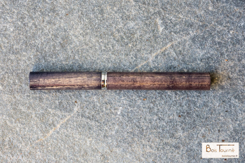 STYLO ROLLER CHROMÉ – FRÊNE ÉBONISÉ – Image 2