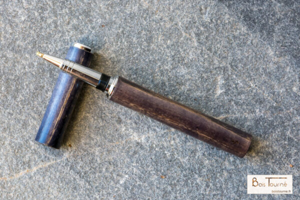 STYLO ROLLER CHROMÉ – FRÊNE ÉBONISÉ
