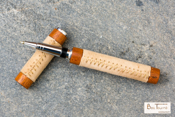 STYLO ROLLER CHROMÉ - NIANGON / CUIR