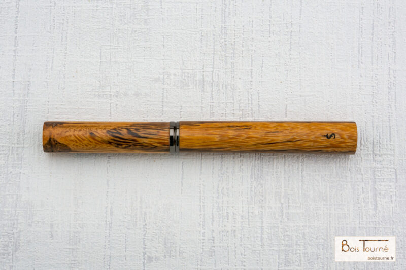 STYLO ROLLER CHROMÉ NOIR – BOIS DE SERPENT – Image 2