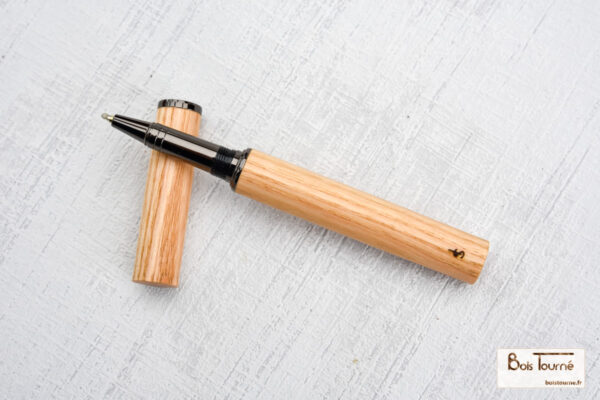STYLO ROLLER CHROMÉ NOIR – FRÈNE