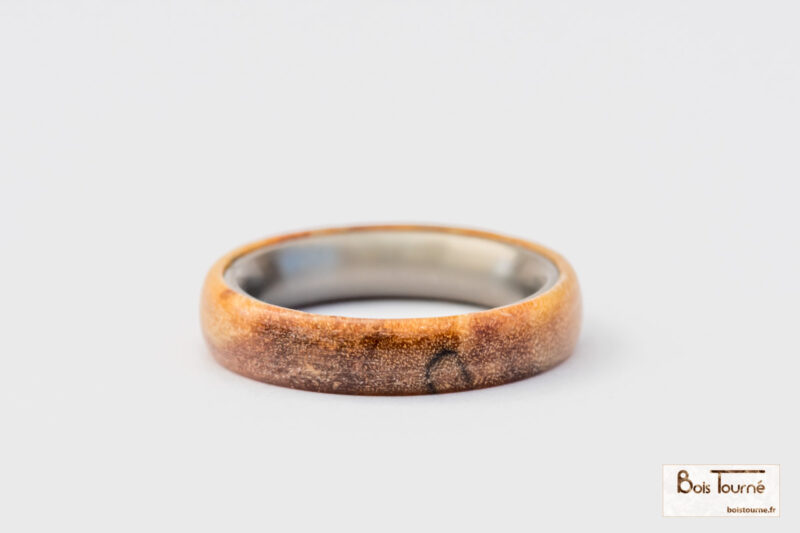 BAGUE BOULEAU ÉCHAUFFÉ / TITANE – Image 3