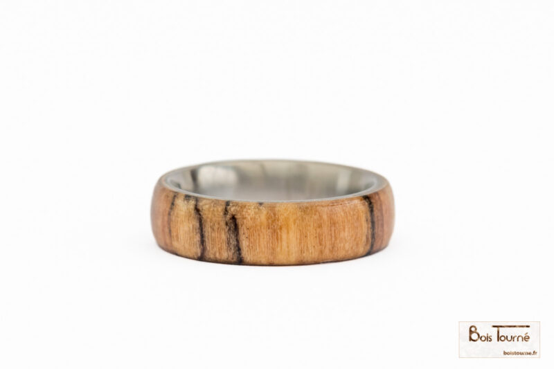 BAGUE BOULEAU ÉCHAUFFÉ / TITANE – Image 4