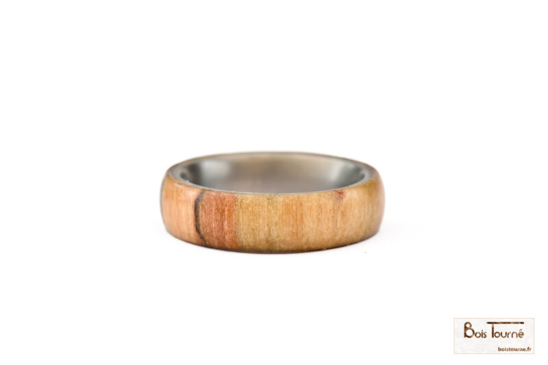 BAGUE BOULEAU ÉCHAUFFÉ / TITANE – Image 6