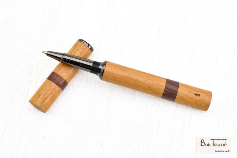 STYLO ROLLER CHROMÉ NOIR – BOCO / PALISSANDRE SANTOS