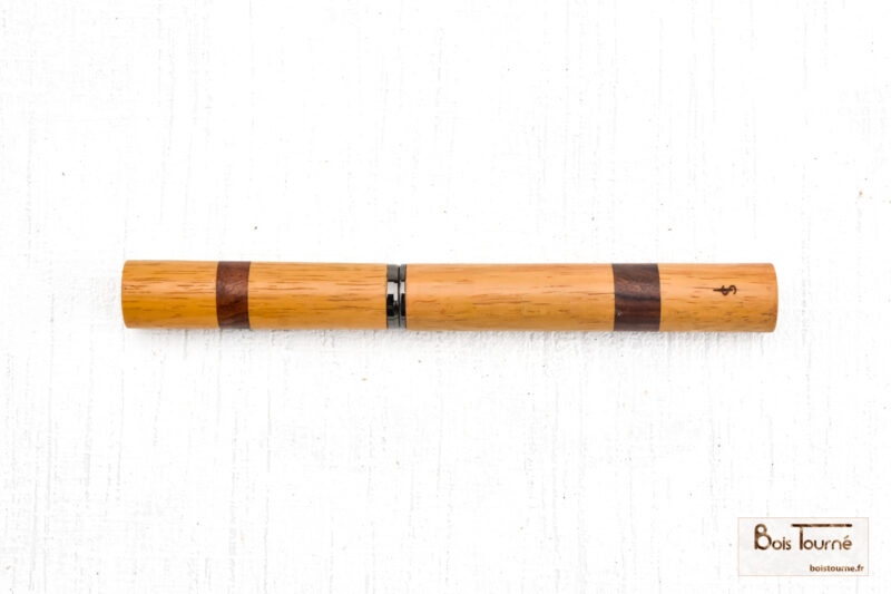 STYLO ROLLER CHROMÉ NOIR – BOCO / PALISSANDRE SANTOS – Image 2