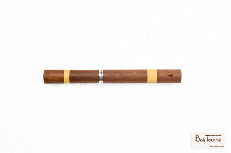 STYLO ROLLER CHROMÉ – NOYER / BUIS – Image 2