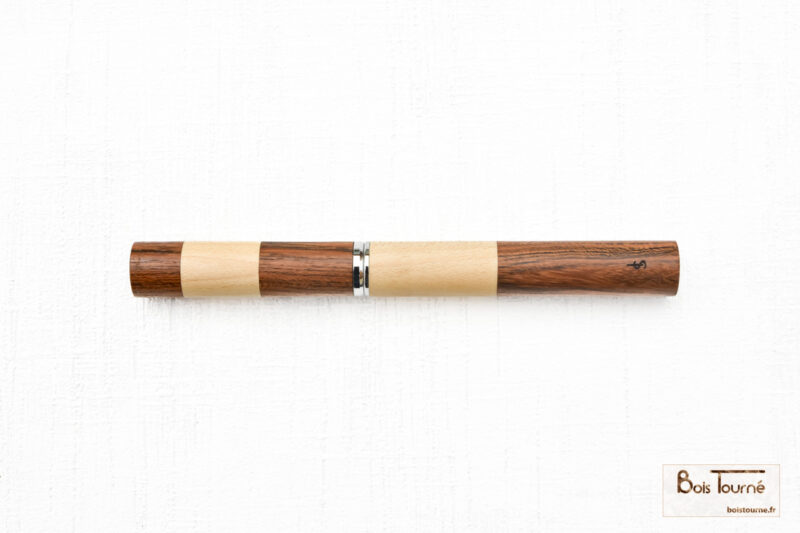 STYLO ROLLER CHROMÉ – ÉRABLE / LOURO PRETO – Image 2