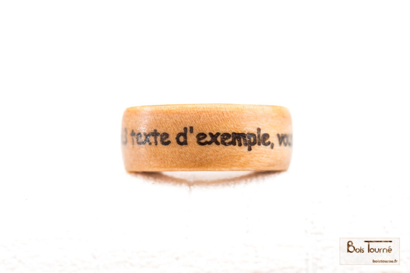 BAGUE ÉRABLE SYCOMORE / TITANE AVEC VOTRE TEXTE