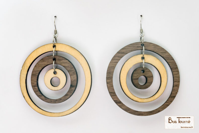 BOUCLES D'OREILLES N° 9-3 - MODULE 3 ANNEAUX