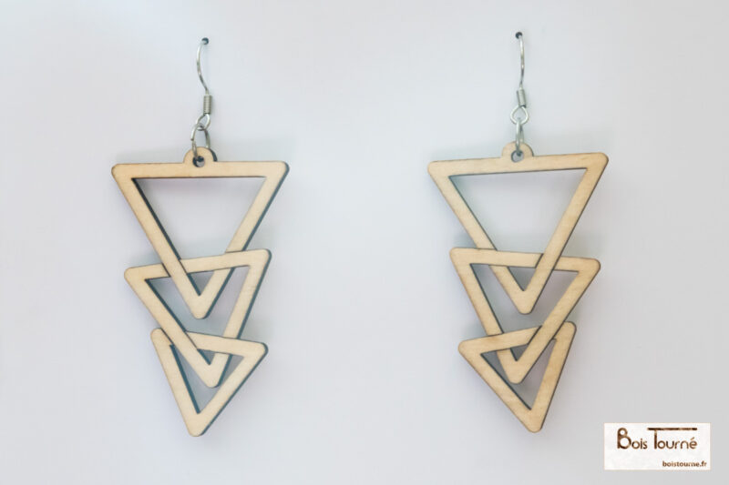 BOUCLES D'OREILLES N°11 -  CASCADE DE TRIANGLES