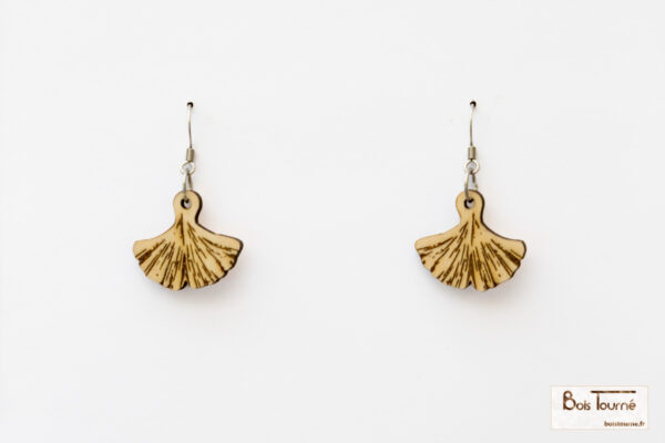 BOUCLES D'OREILLES N°13 -  FEUILLE DE GINKGO