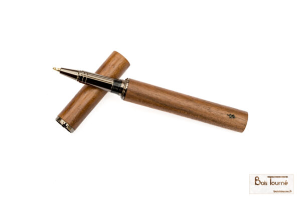 STYLO ROLLER CHROMÉ NOIR – NOYER
