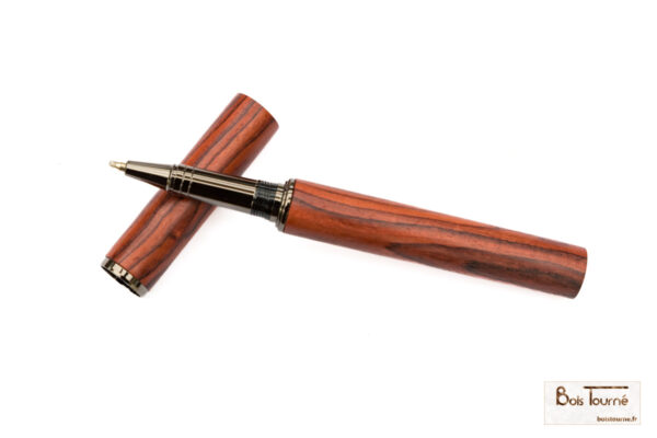 STYLO ROLLER CHROMÉ NOIR - BOIS DE VIOLLETTE