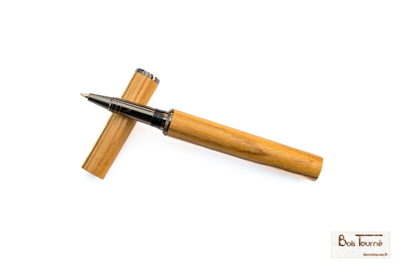 STYLO ROLLER CHROMÉ NOIR - BUBINGA
