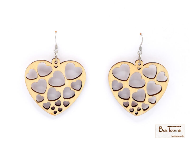 BOUCLES D'OREILLES N°18 -  NUAGE DE COEURS