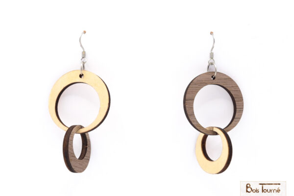 BOUCLES D'OREILLES N°20 -  ANNEAUX IMBRIQUÉS