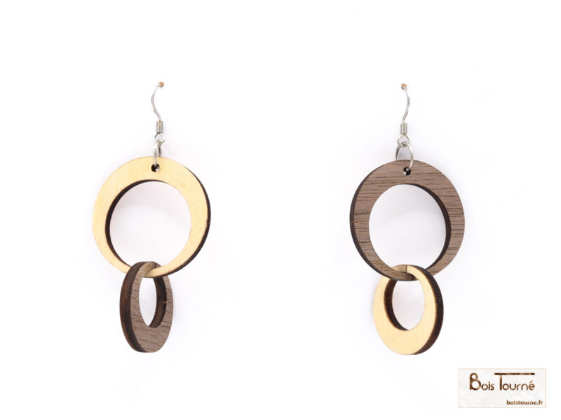 BOUCLES D'OREILLES N°20 -  ANNEAUX IMBRIQUÉS
