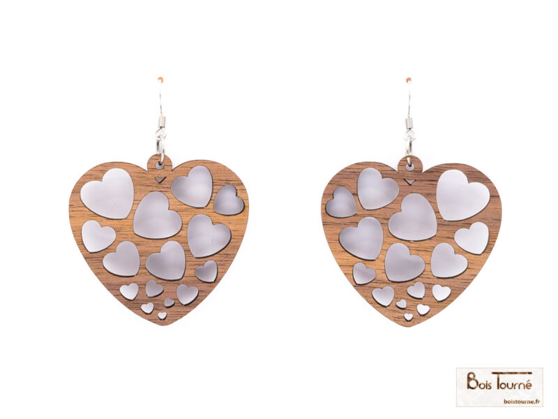 BOUCLES D'OREILLES N°18 -  NUAGE DE COEURS – Image 2