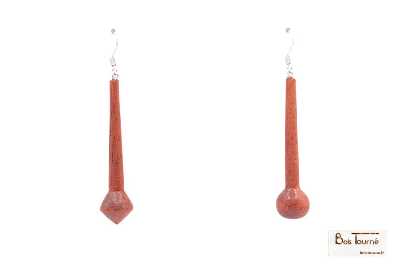 BOUCLES D'OREILLES EN PADOUK - PU 33