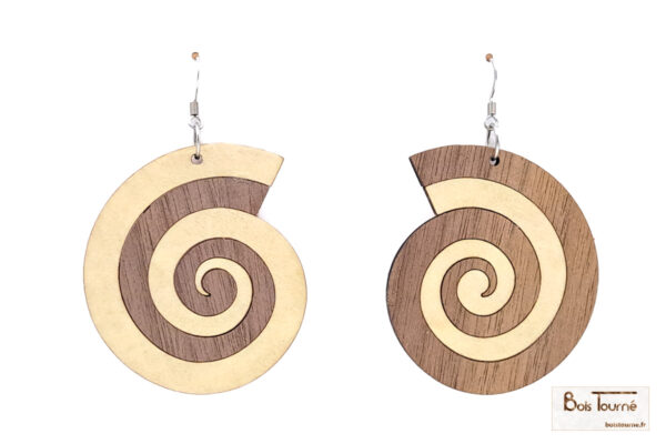 BOUCLES D'OREILLES N°25 - DOUBLE COQUILLE
