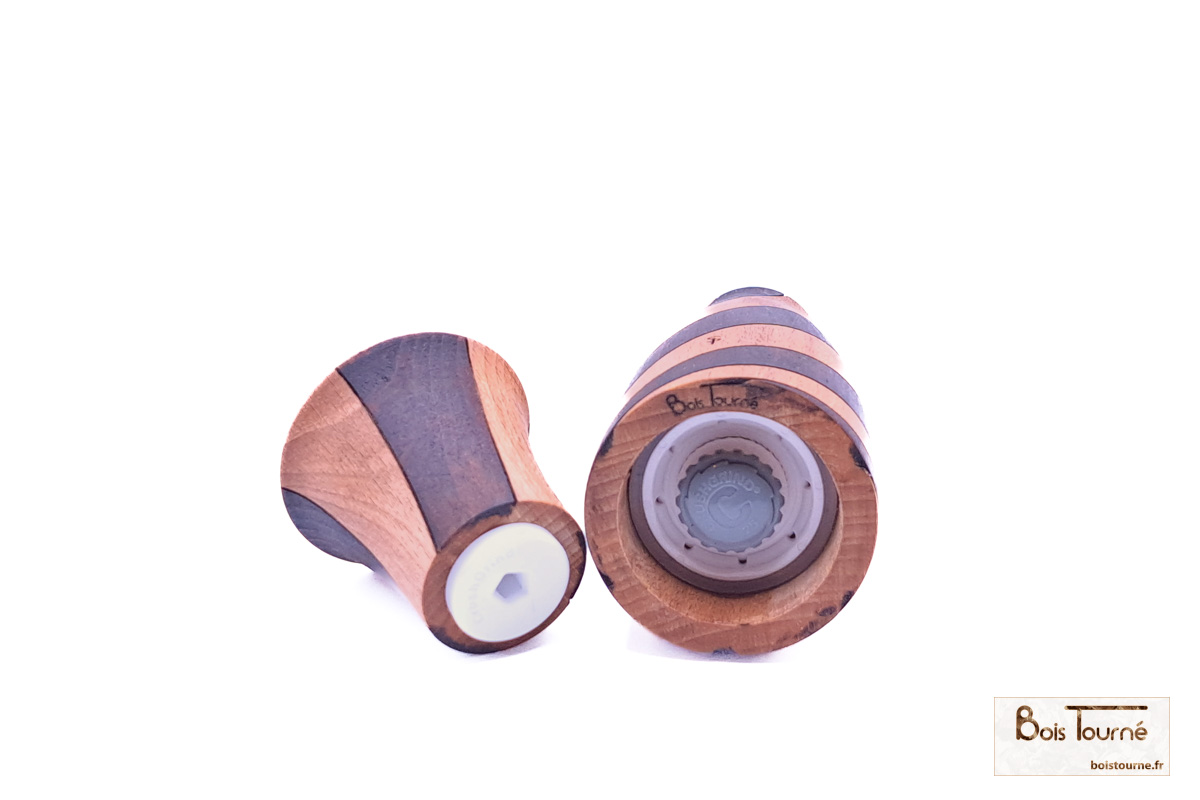 MOULIN À SEL, POIVRE ET ÉPICES EN HÊTRE AVEC DÉCORATION HÉLICOÏDALE – Image 3