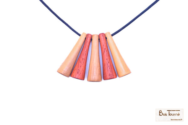 COLLIER 5 PERLES : BUIS ET PADOUK