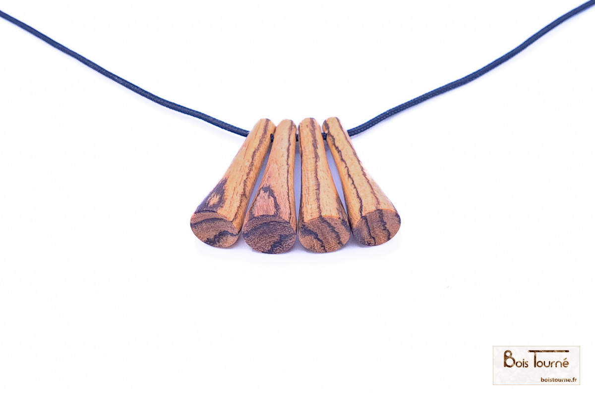 COLLIER 4 PERLES EN ZÉBRANO – Image 3