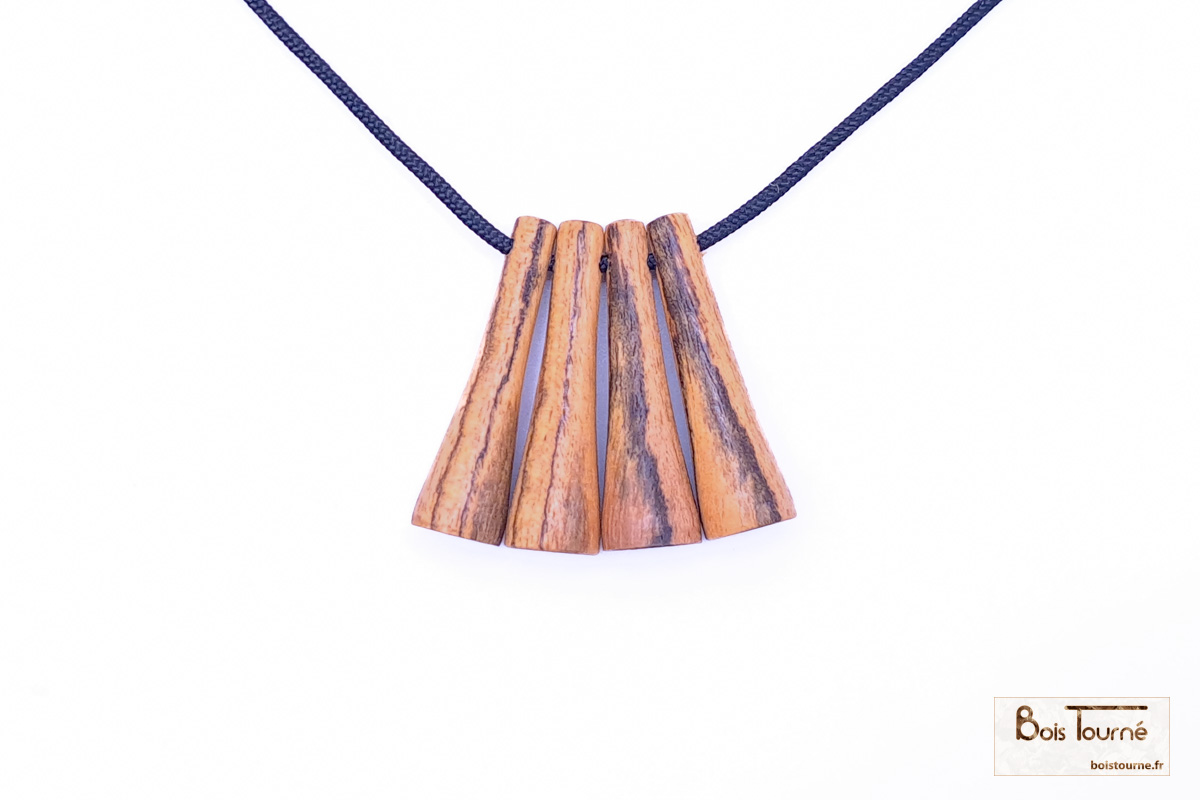 COLLIER 4 PERLES EN ZÉBRANO – Image 2